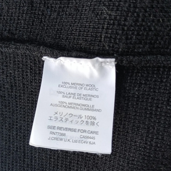 J. Crew G7746 Open-Front Sweater Jacket 100% Merino Wool Black Size Medium - Picture 5 of 9